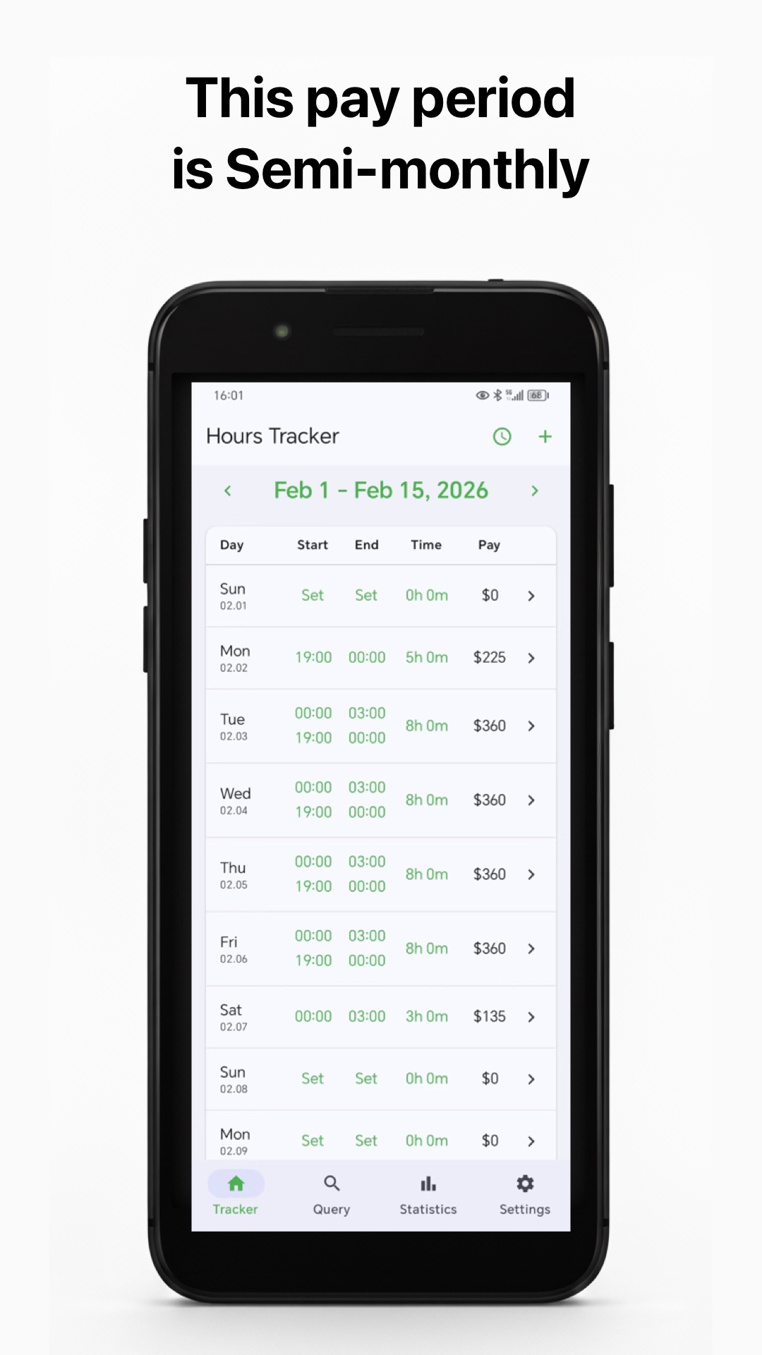 One-click to Clock In/Out